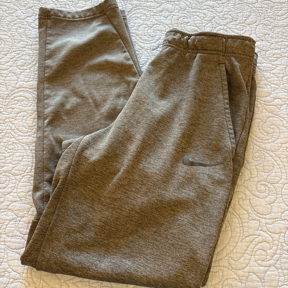 Nike Dri Fit Mens Medium Gray Fleece Training Pants 932253-071 Activewear